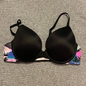 Victoria’s Secret PINK Black/Neon Palm Tree Bra 36B